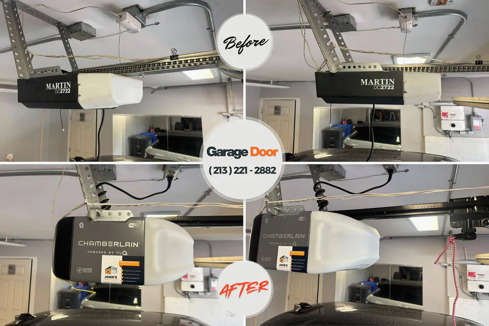 Before and after: garage door repair East Falmouth, MA